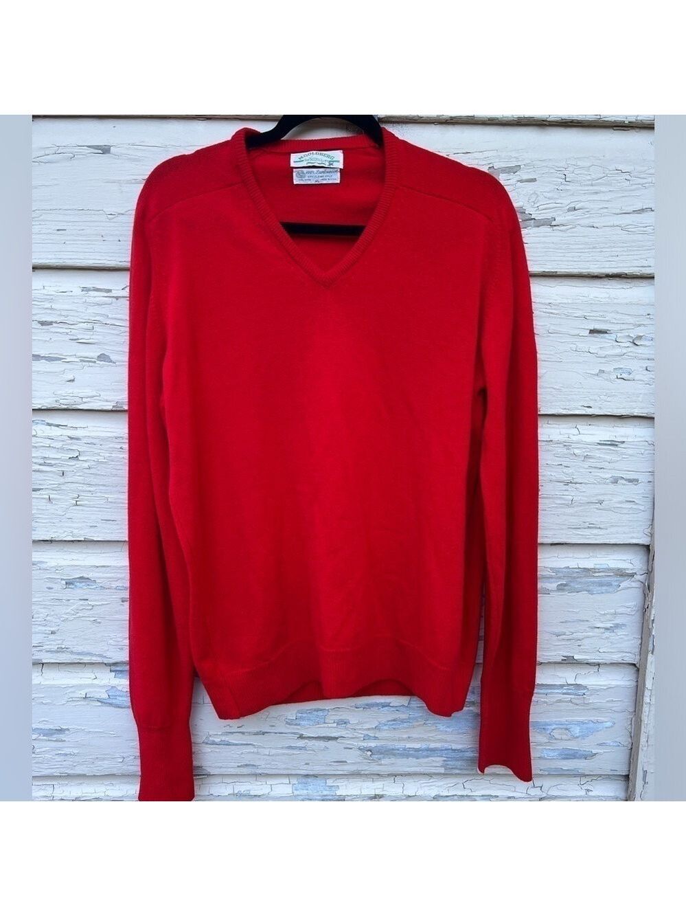Vintage 60s M Goldberg 100% Lambswool Grandpa V Neck Pullover Fall Sweater XL